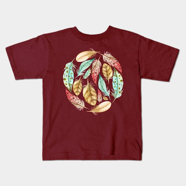 Feathers Design Kids T-Shirt by g14u